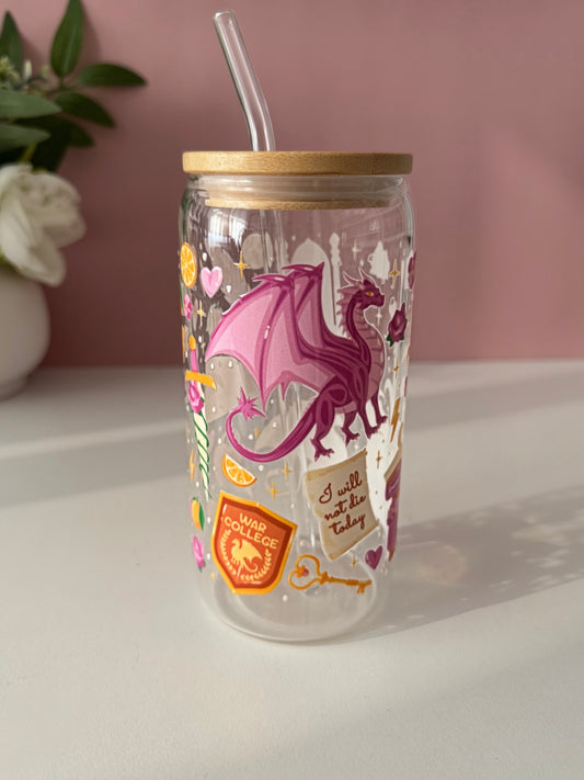 Fourth Wing Inspired Glass Cup