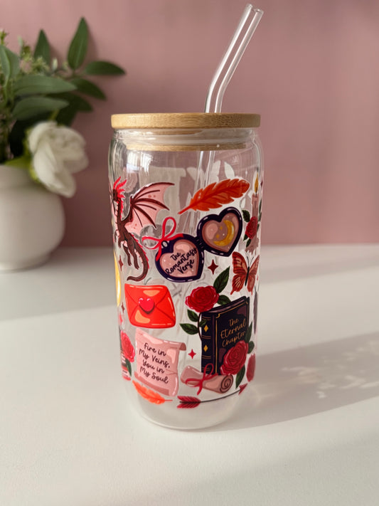 Red Romantasy Glass Cup