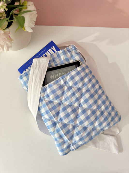 Blue Gingham Book Sleeve