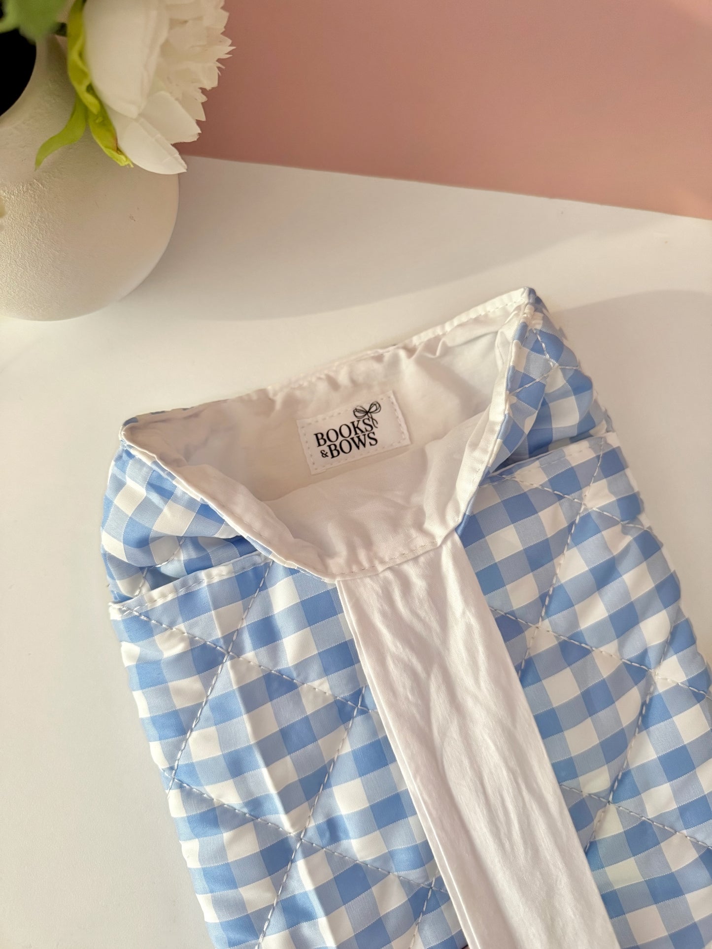 Blue Gingham Book Sleeve