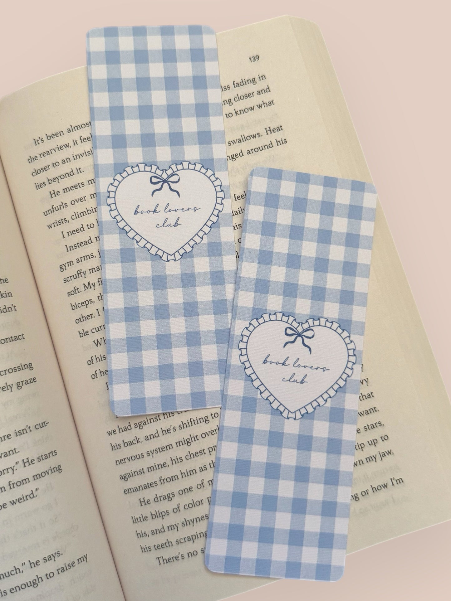 Book Lovers Club Gingham Bookmark