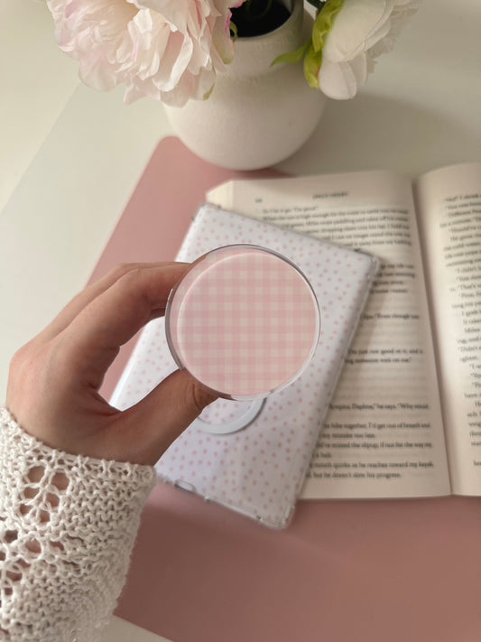 Pink Gingham Magnetic Grip