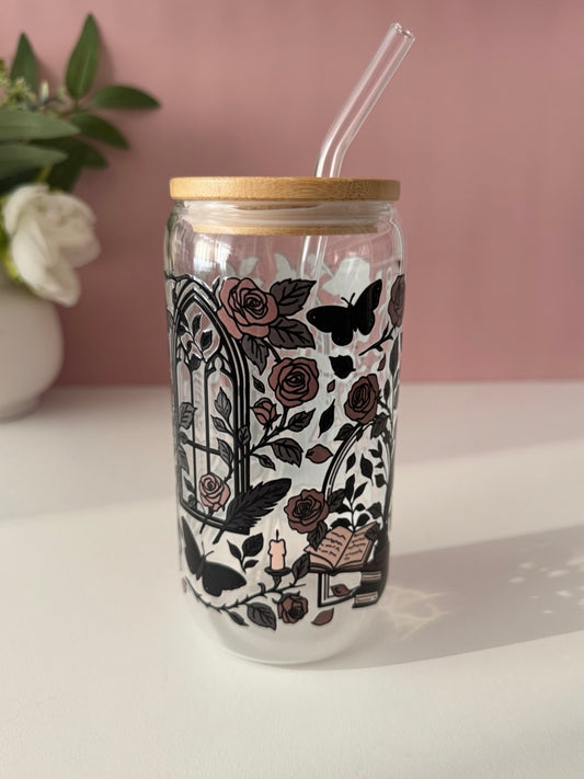 Dark Academia Glass Cup