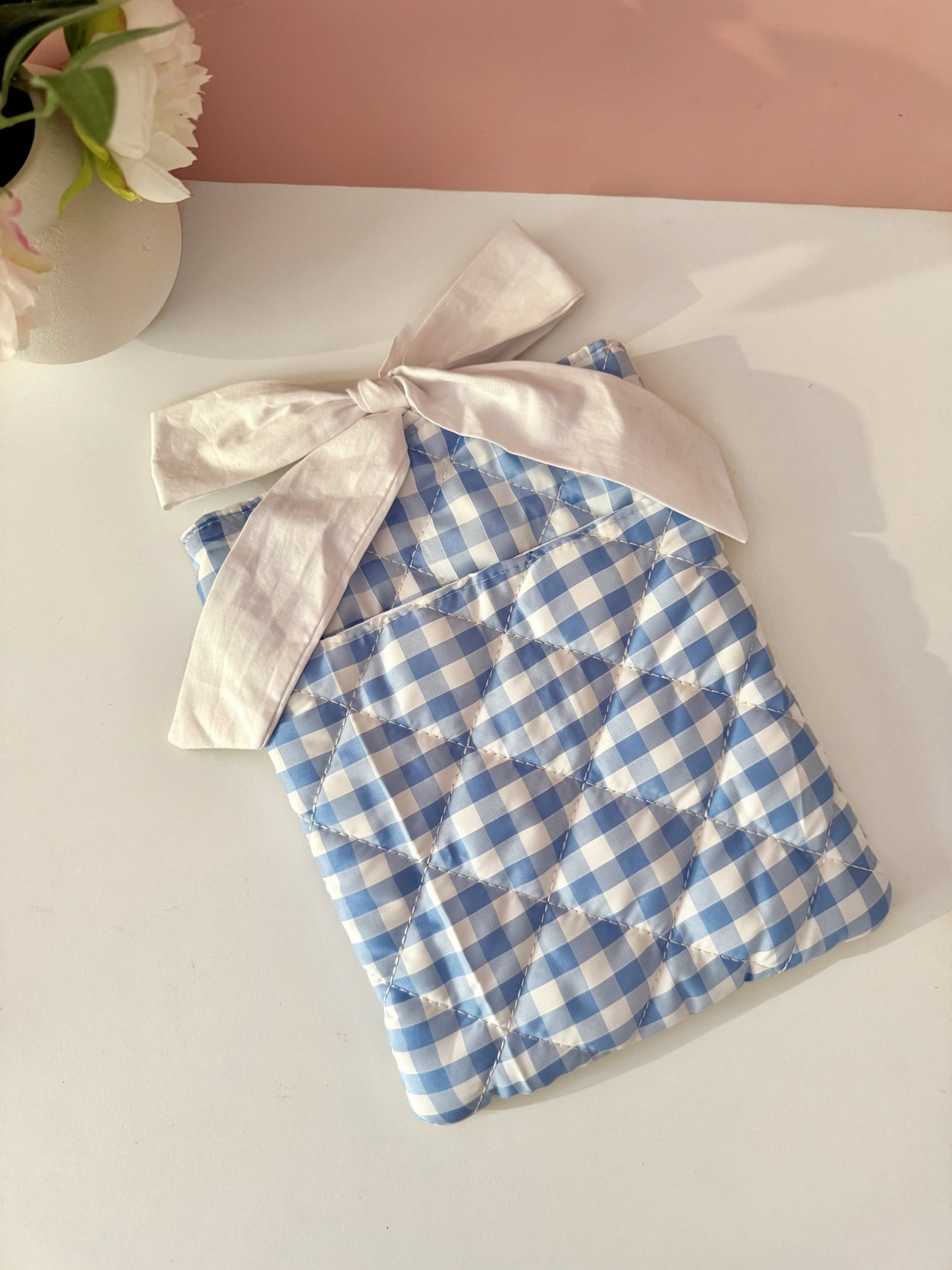 Blue Gingham Book Sleeve