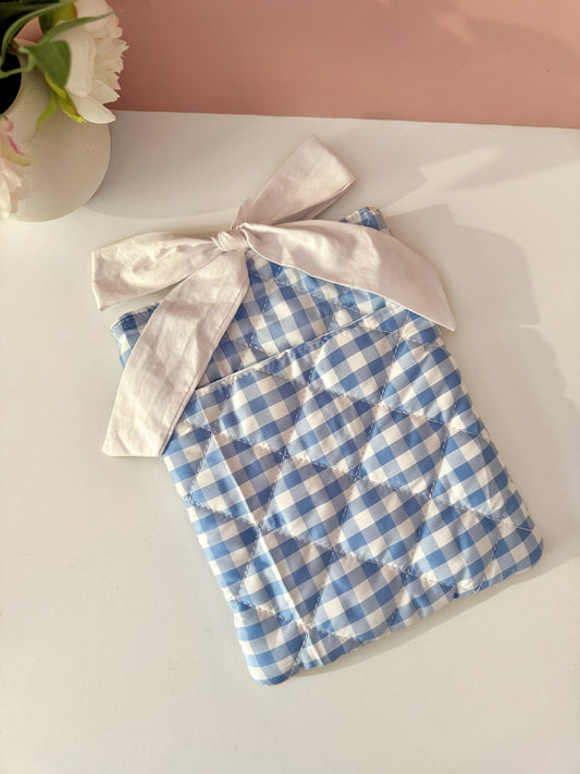 Blue Gingham Book Sleeve