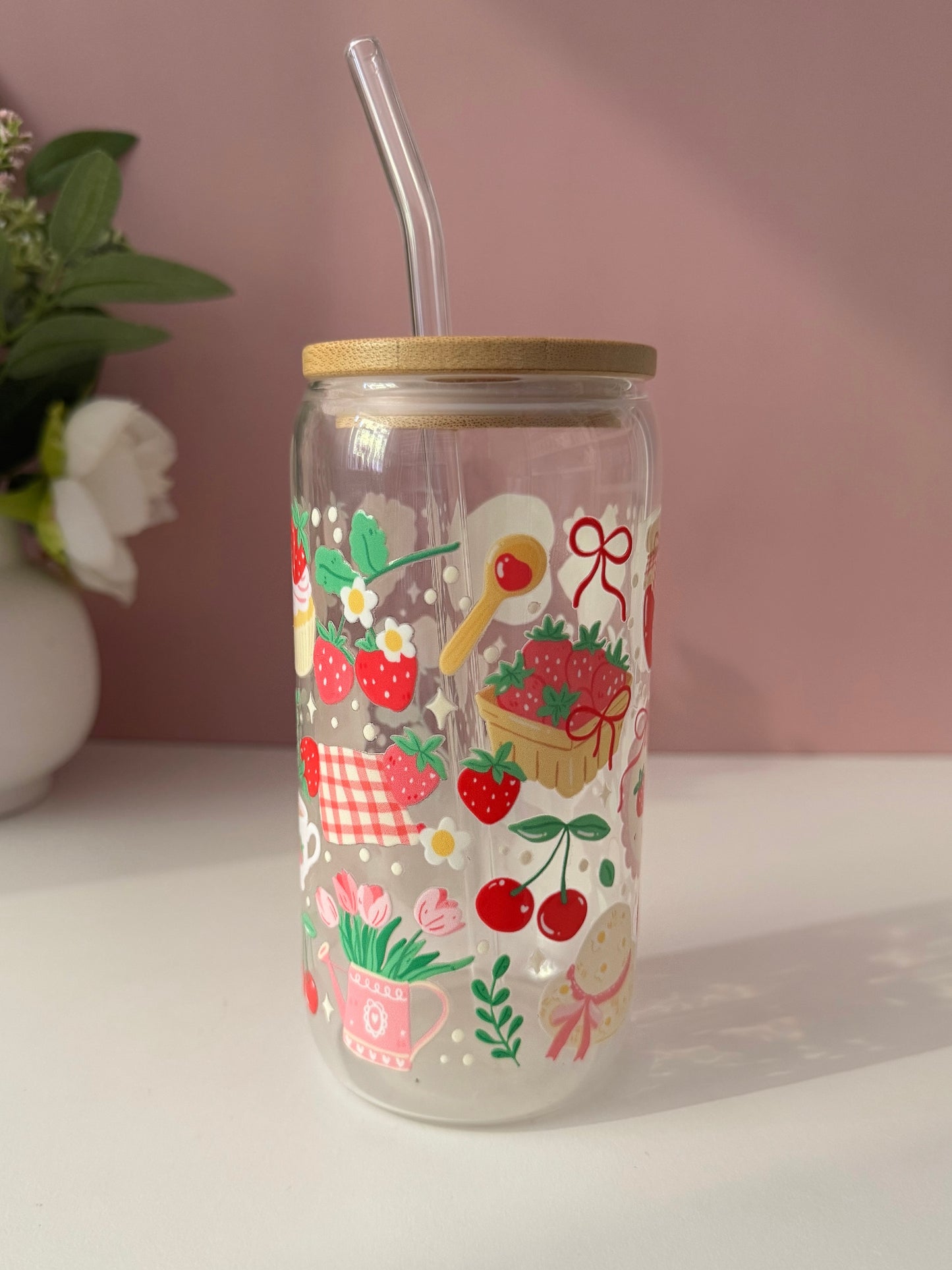Strawberry Glass Cup