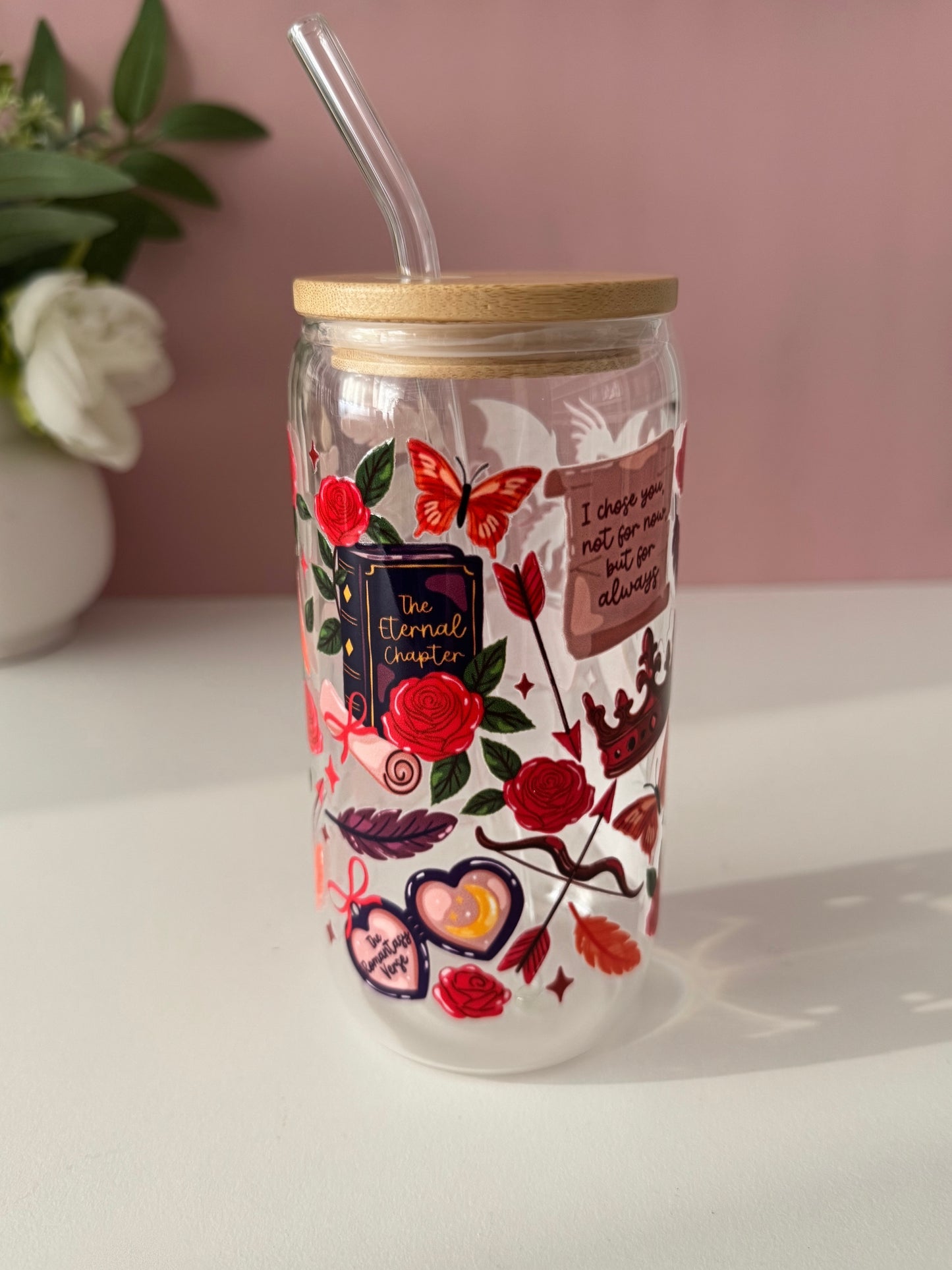 Red Romantasy Glass Cup