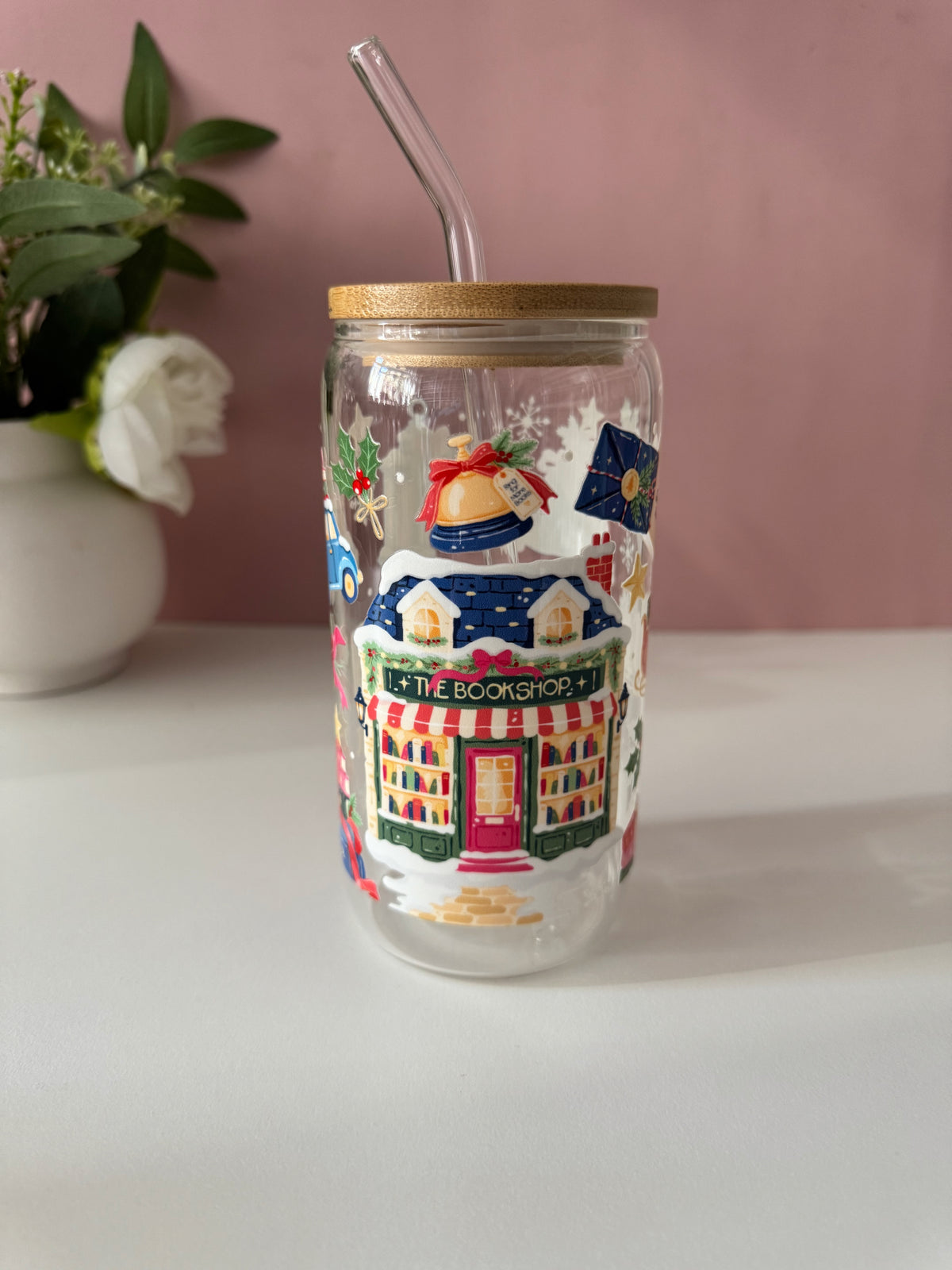 The Bookshop Glass Cup