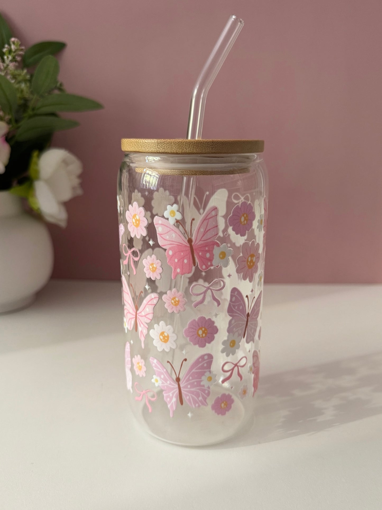 Butterfly Glass Cup