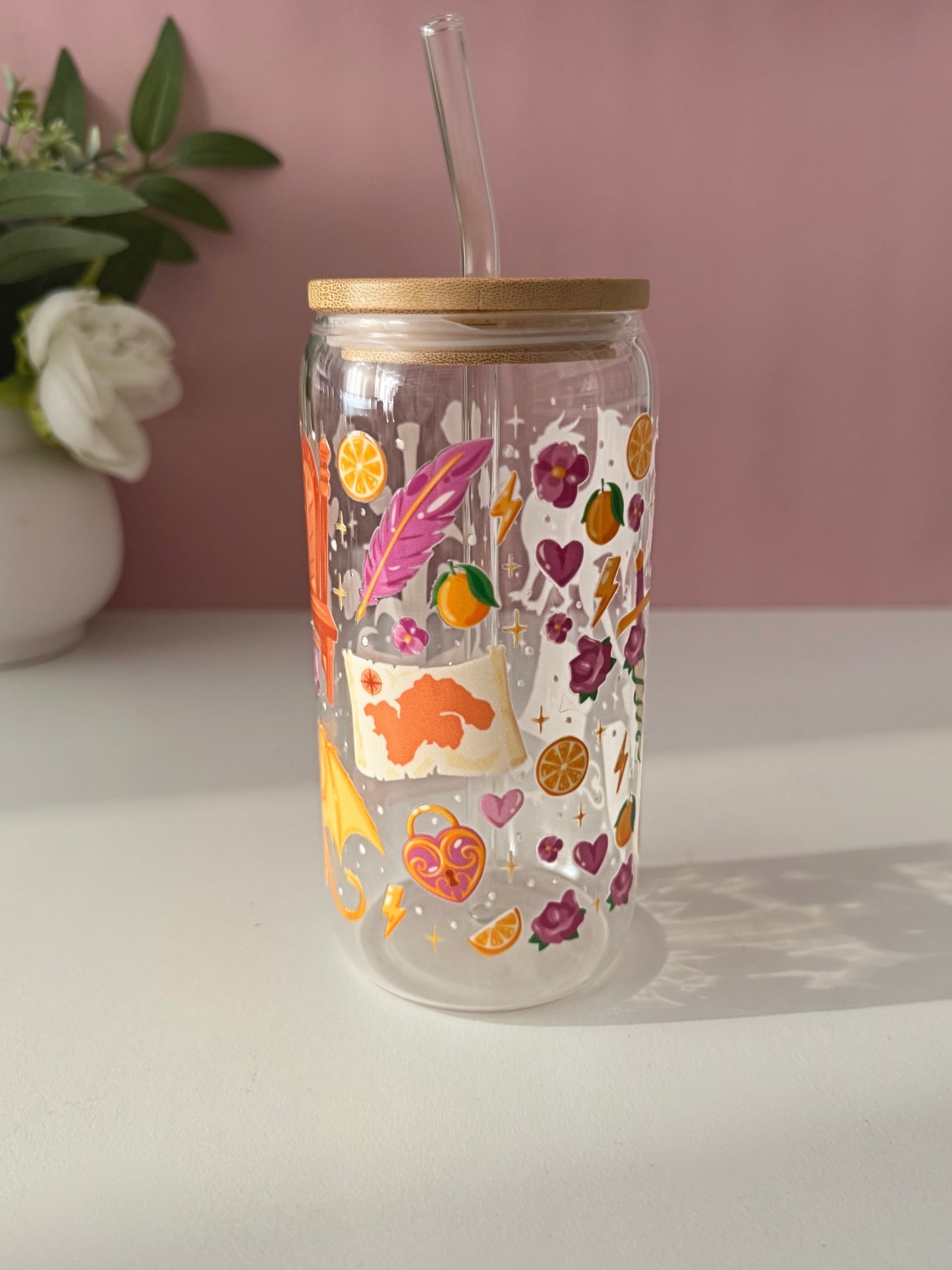 Fourth Wing Inspired Glass Cup