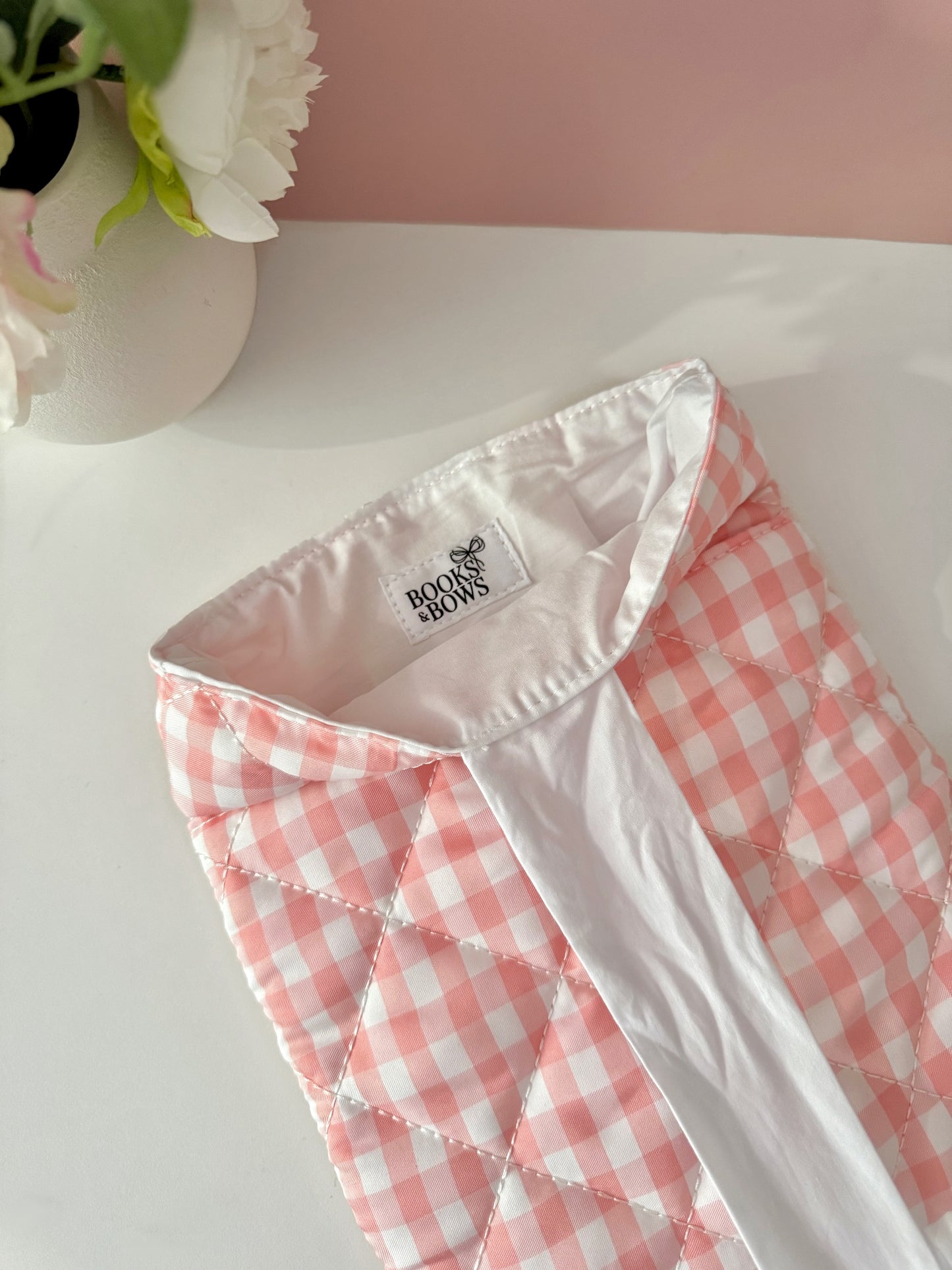 Pink Gingham Book Sleeve
