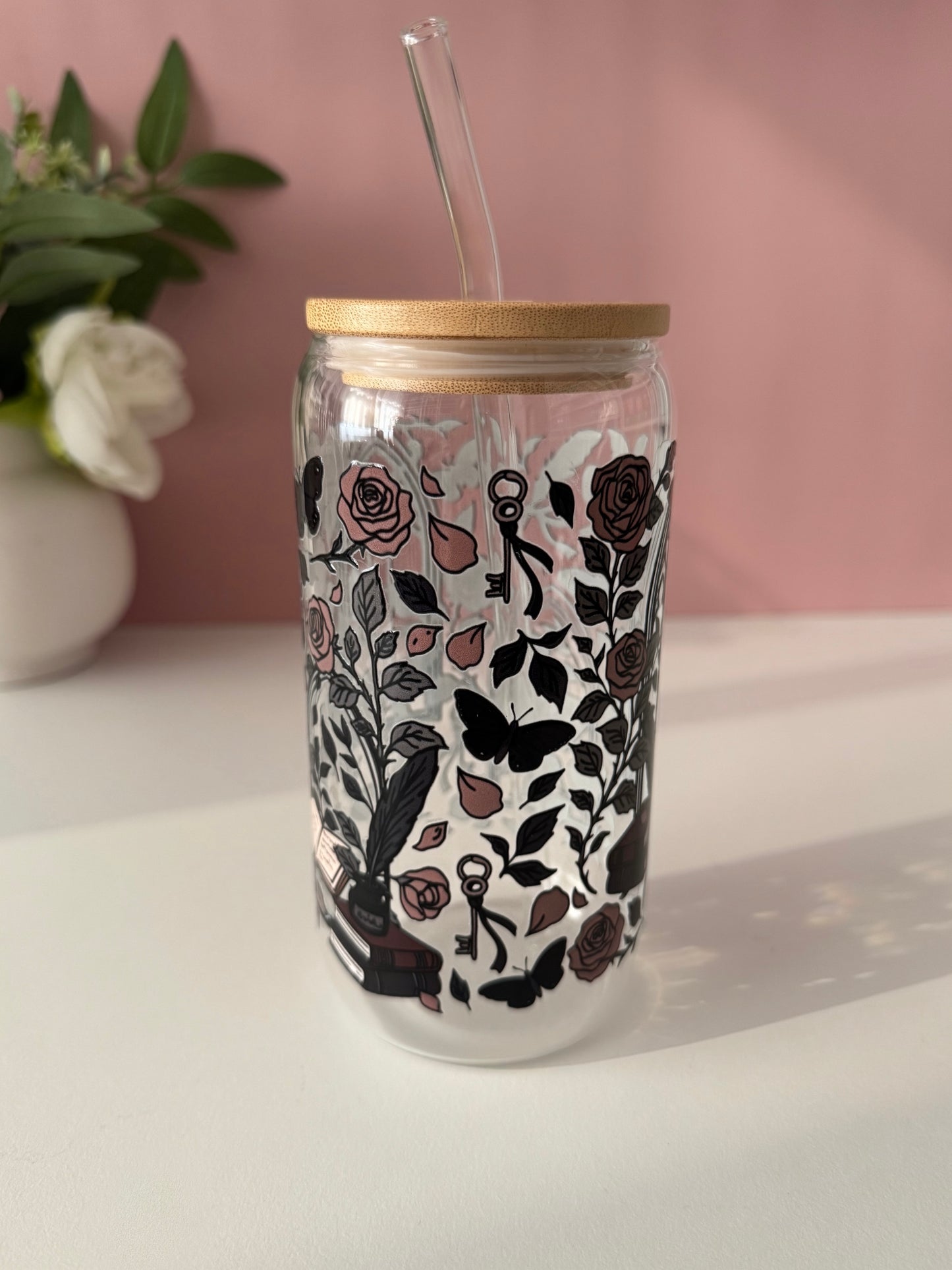Dark Academia Glass Cup