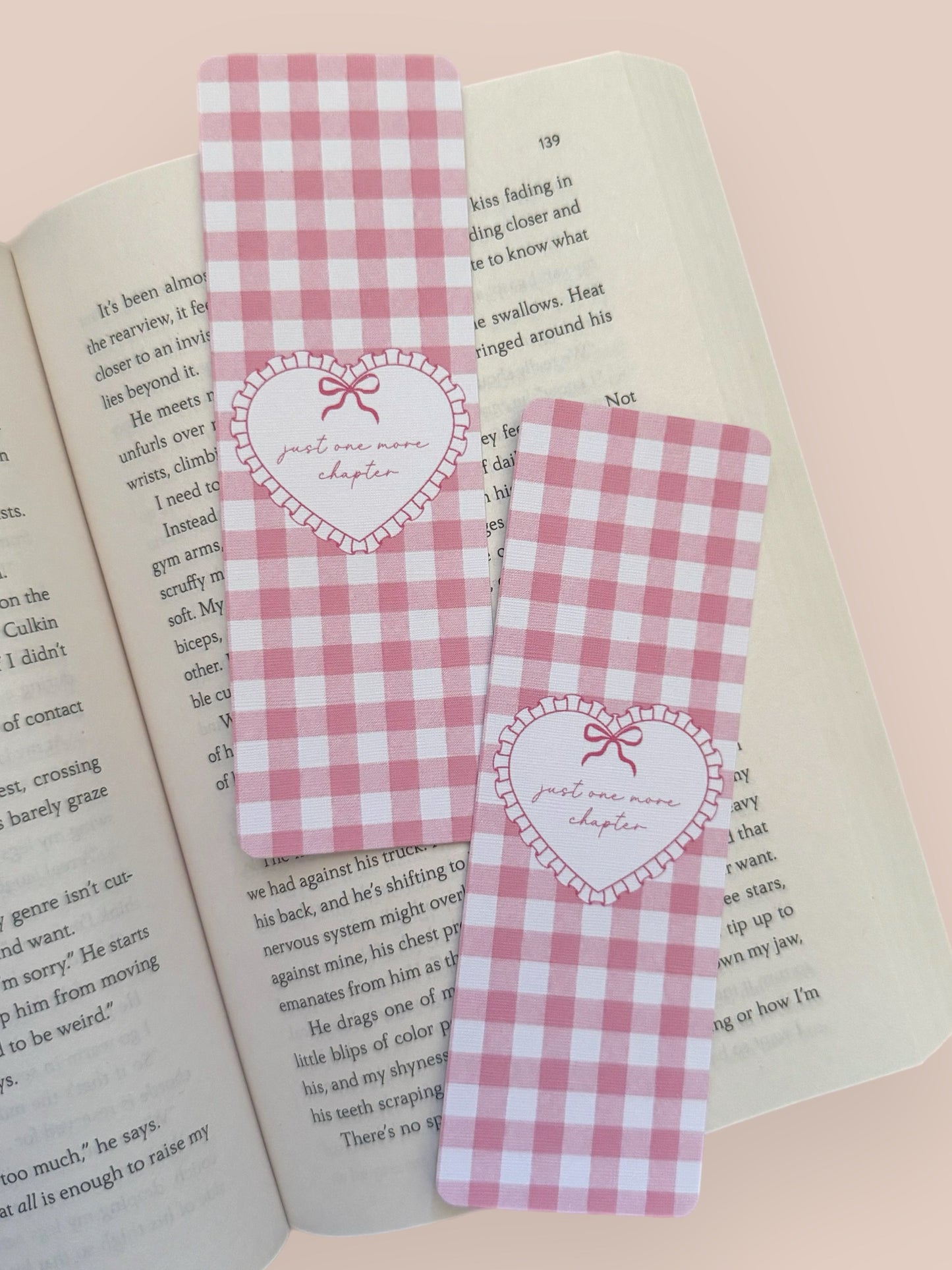 Just One More Chapter Gingham Bookmark
