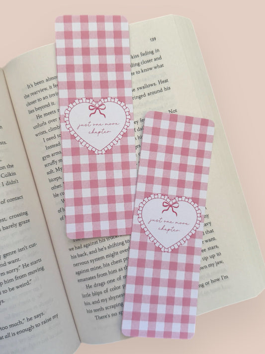 Just One More Chapter Gingham Bookmark