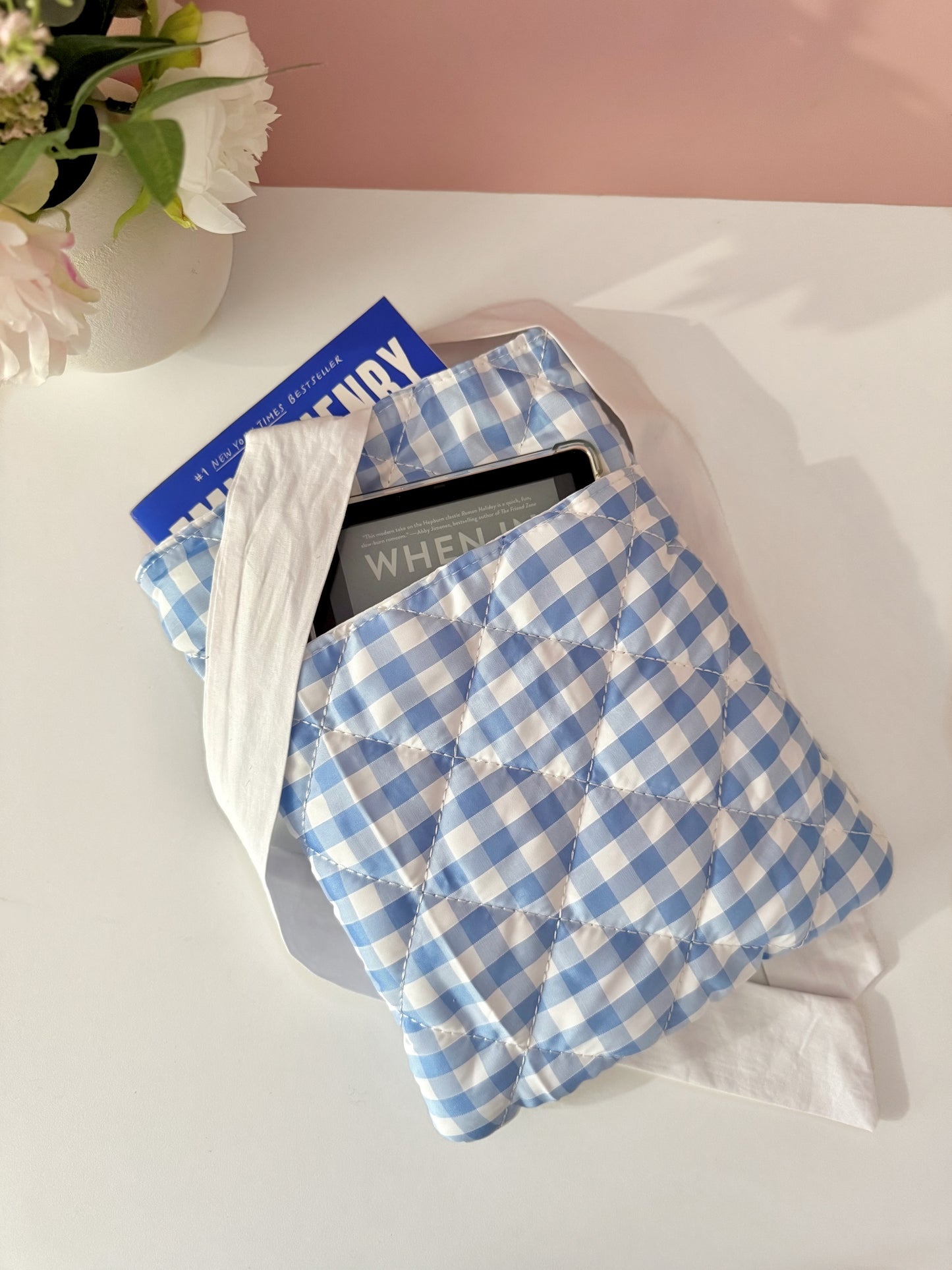 Blue Gingham Book Sleeve