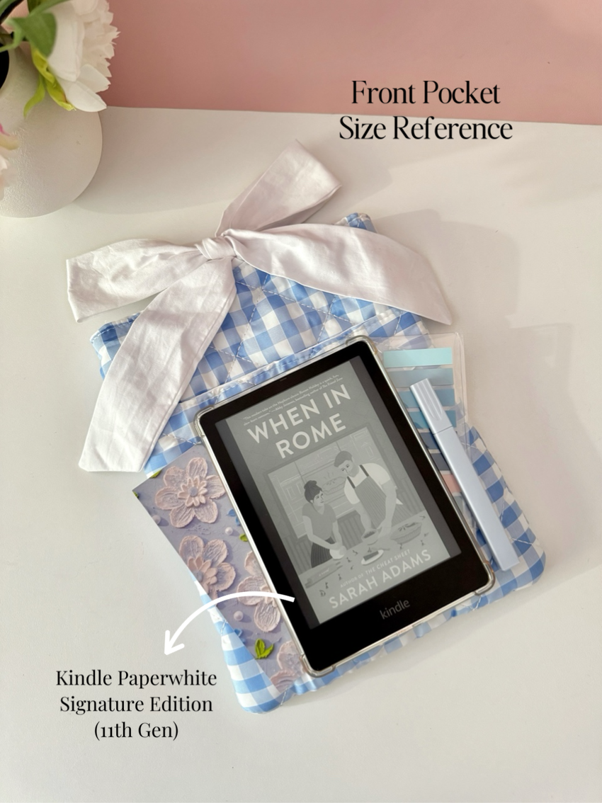 Blue Gingham Book Sleeve