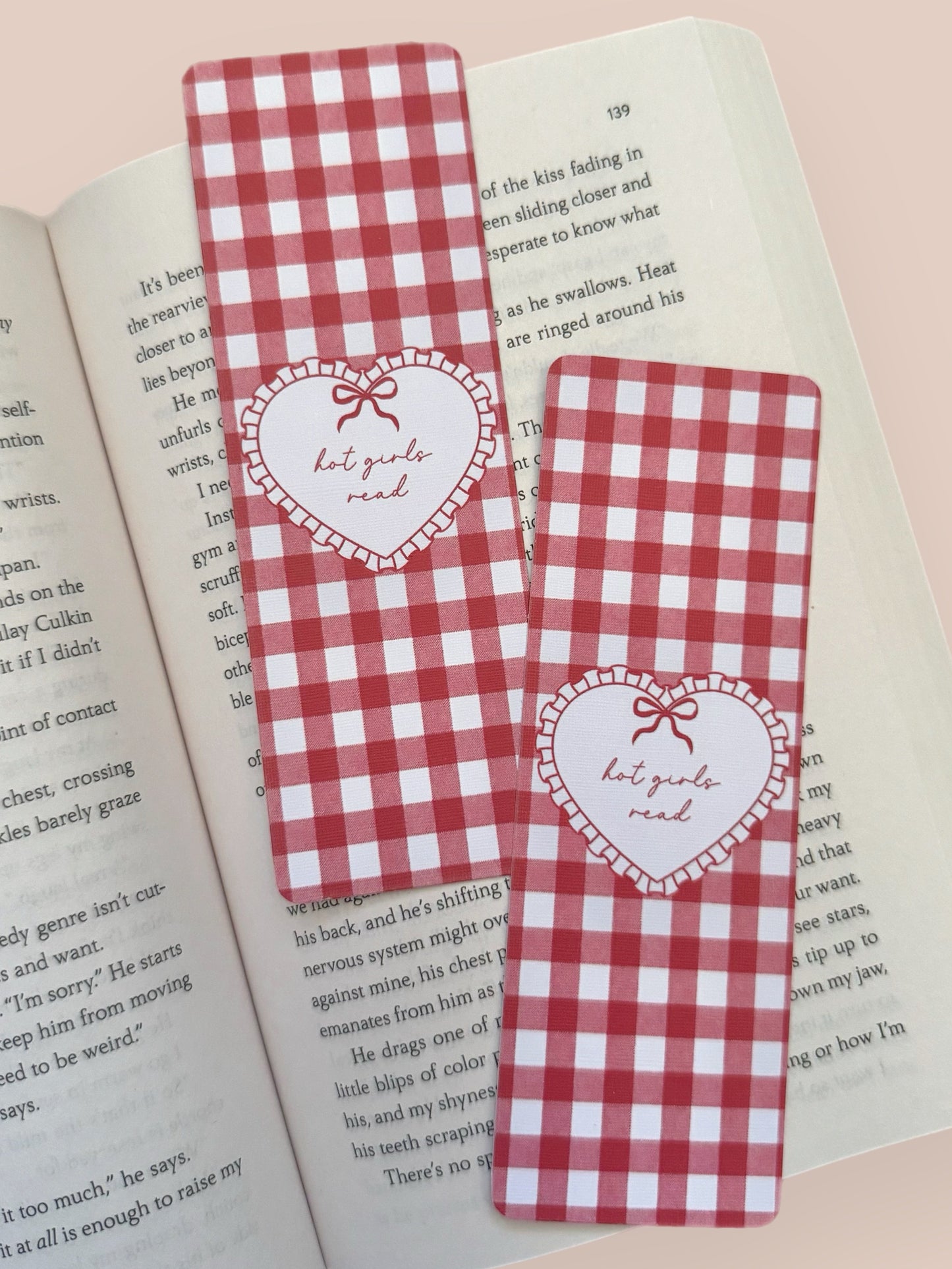 Hot Girls Read Gingham Bookmark