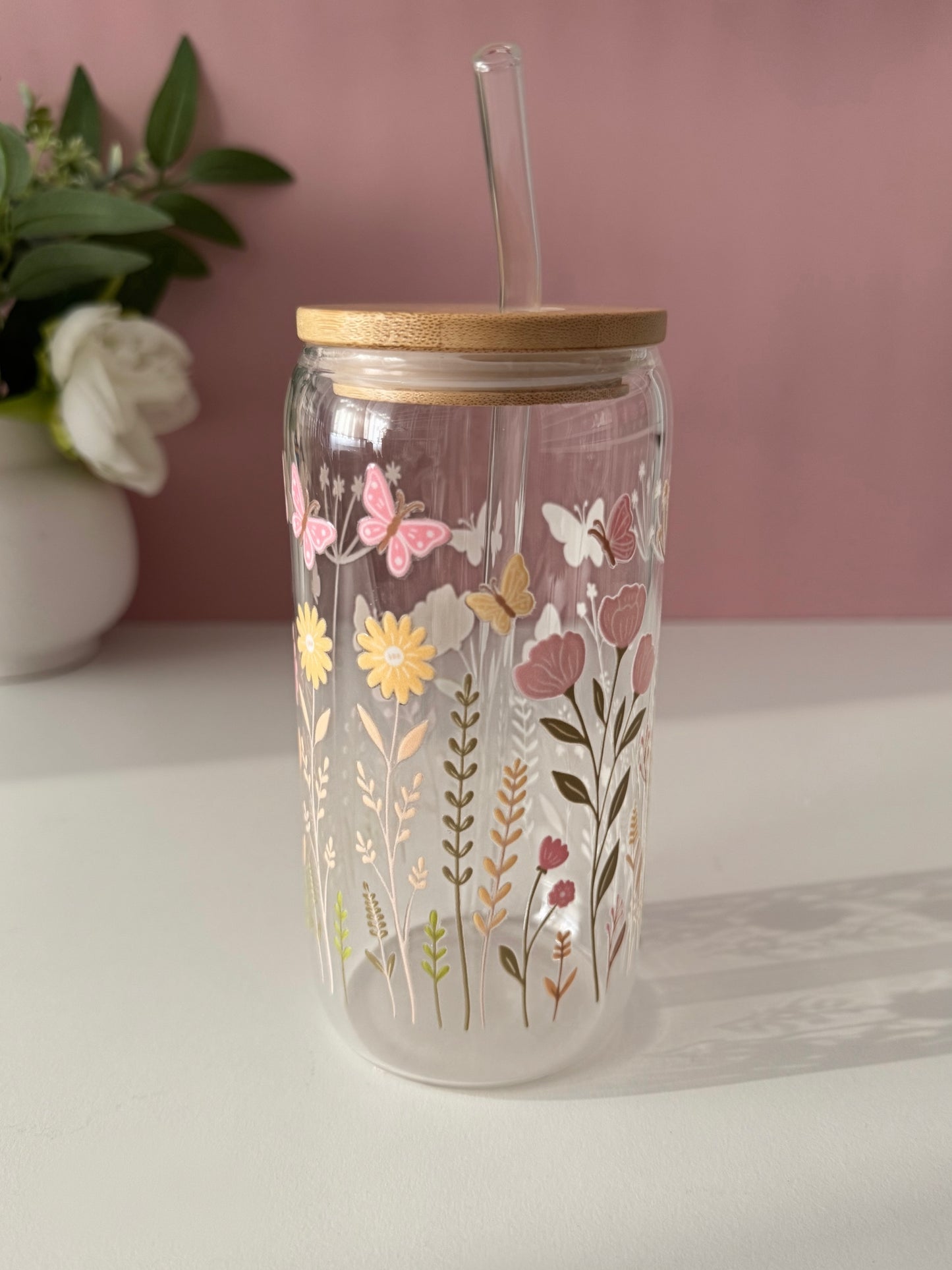 Butterfly Meadow Glass Cup