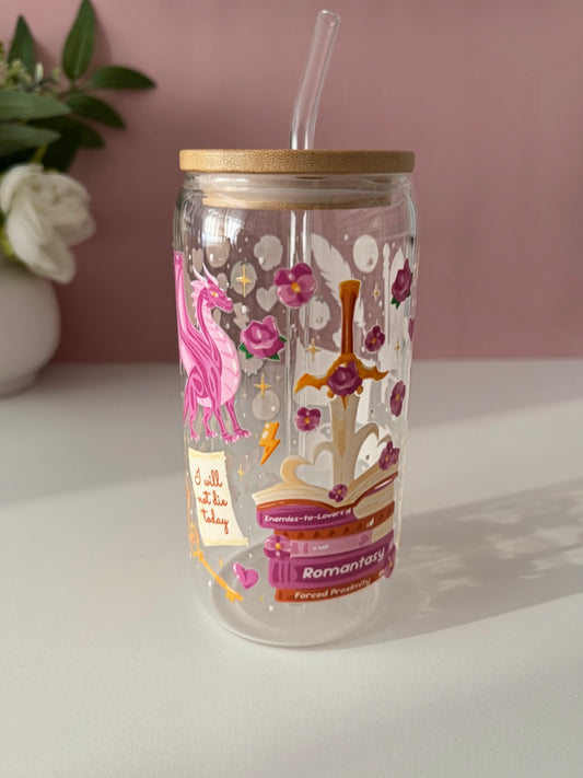 Fourth Wing Inspired Glass Cup
