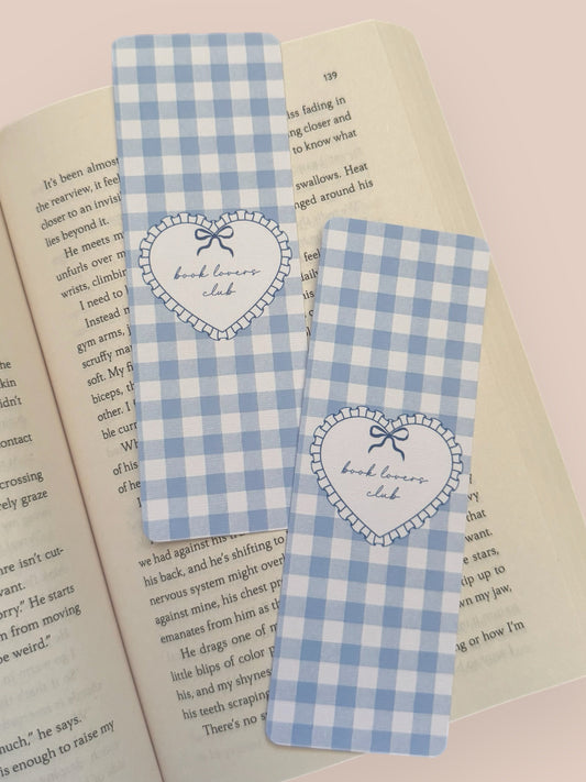 Book Lovers Club Gingham Bookmark