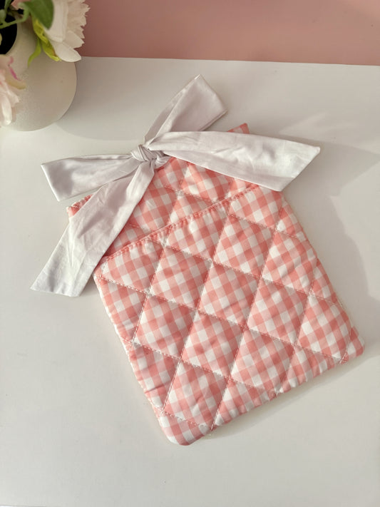 Pink Gingham Book Sleeve