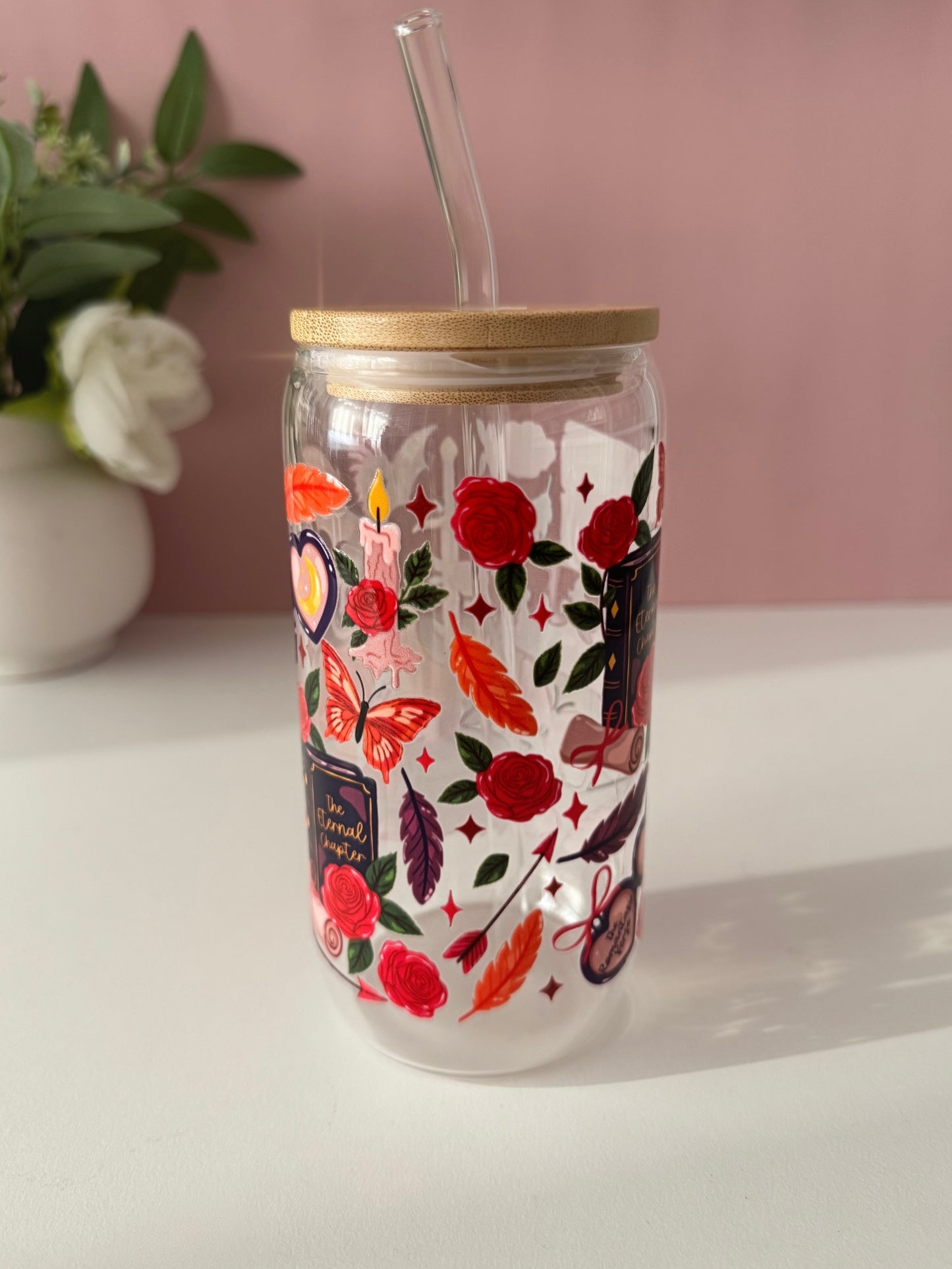 Red Romantasy Glass Cup