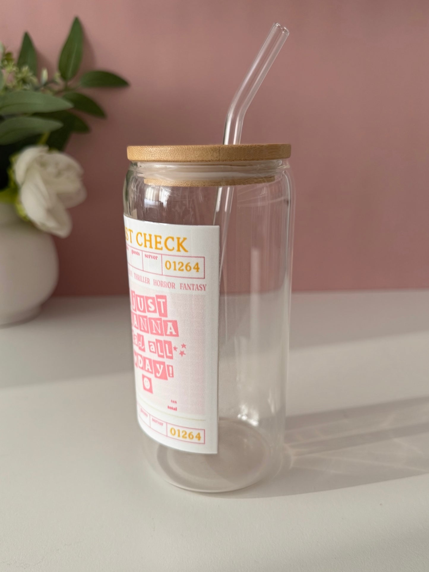 I Just Wanna Read All Day Glass Cup