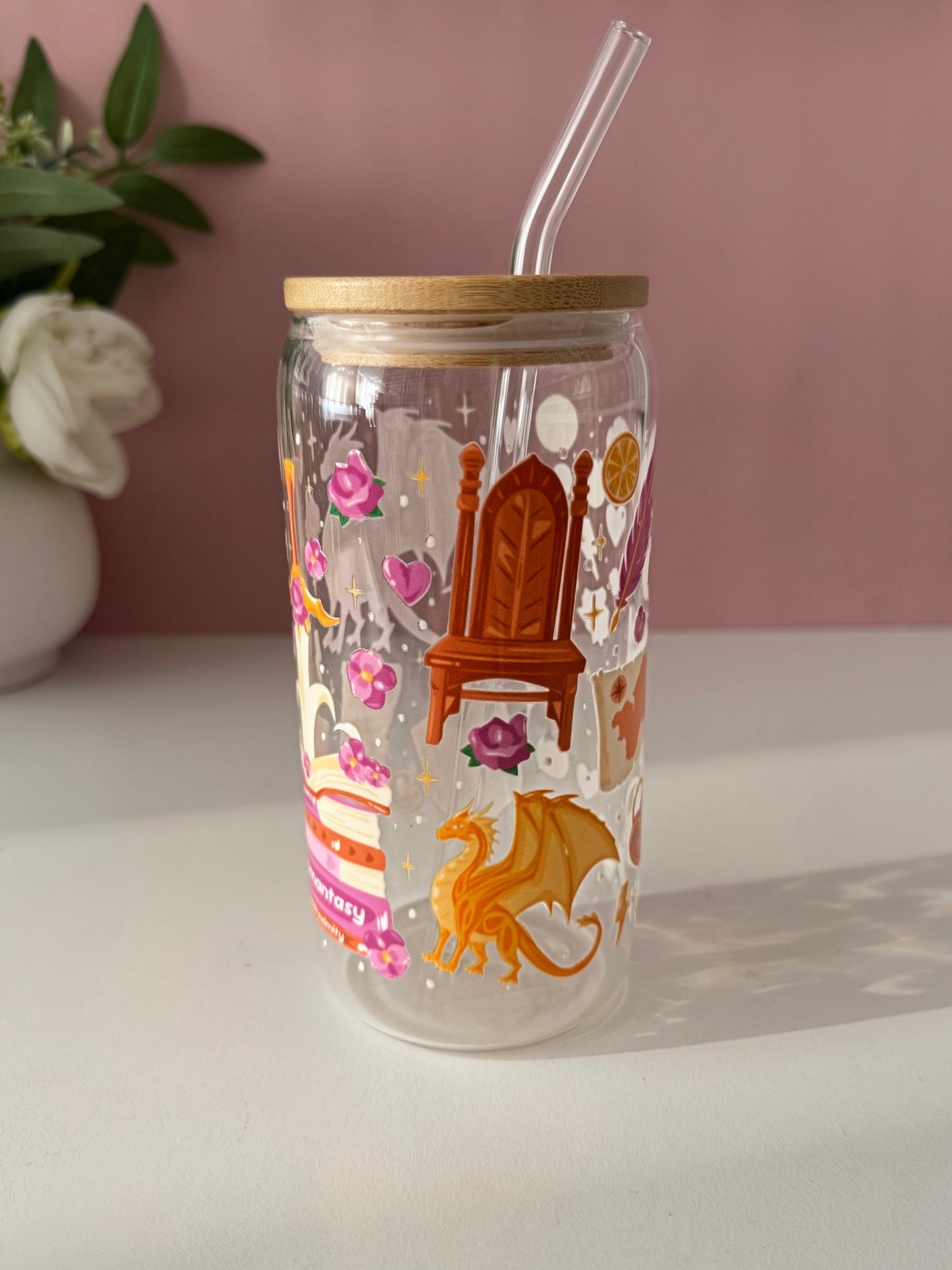 Fourth Wing Inspired Glass Cup