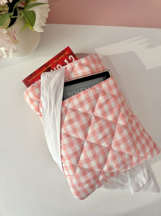 Pink Gingham Book Sleeve
