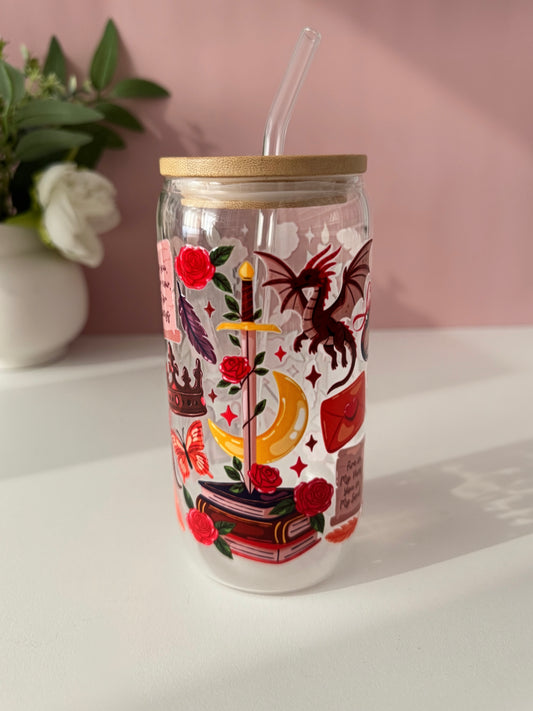 Red Romantasy Glass Cup