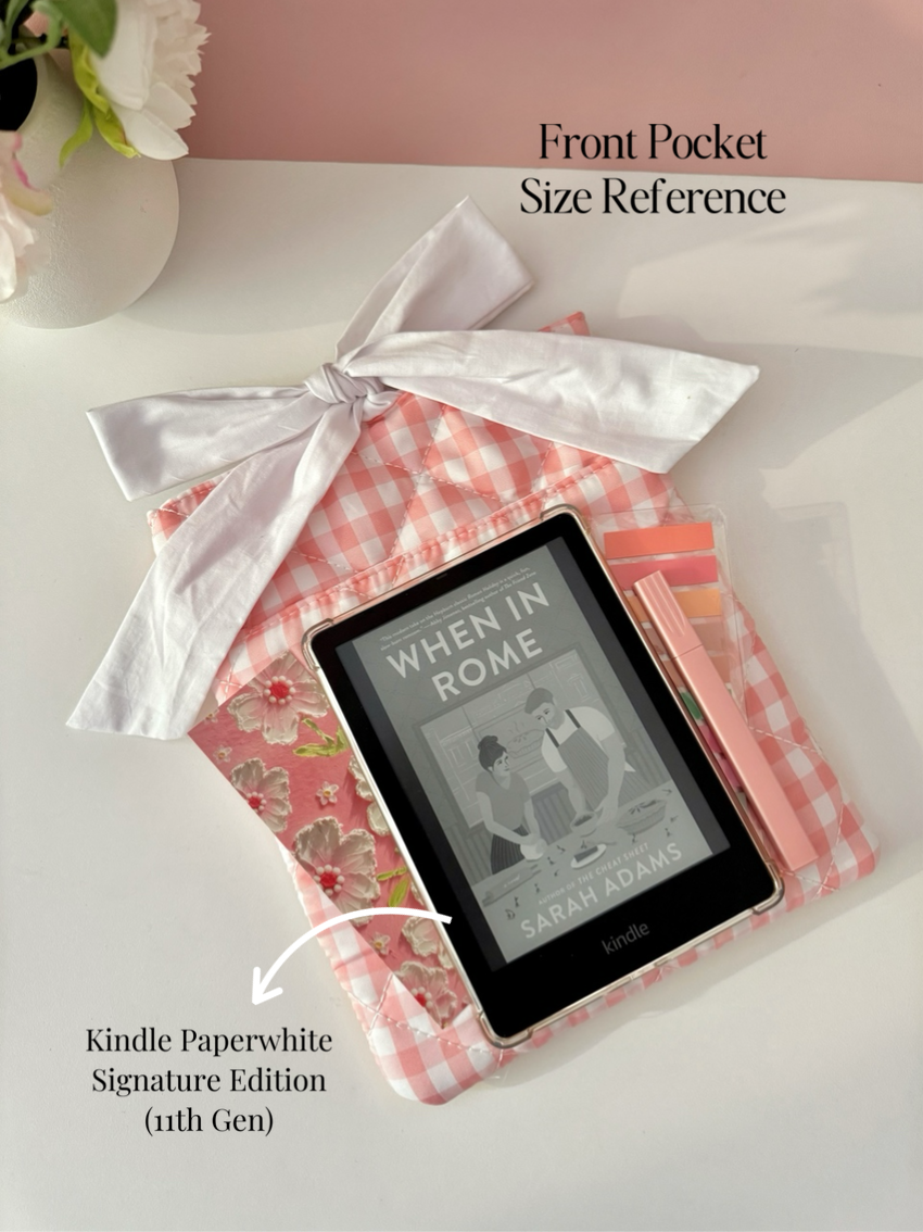 Pink Gingham Book Sleeve