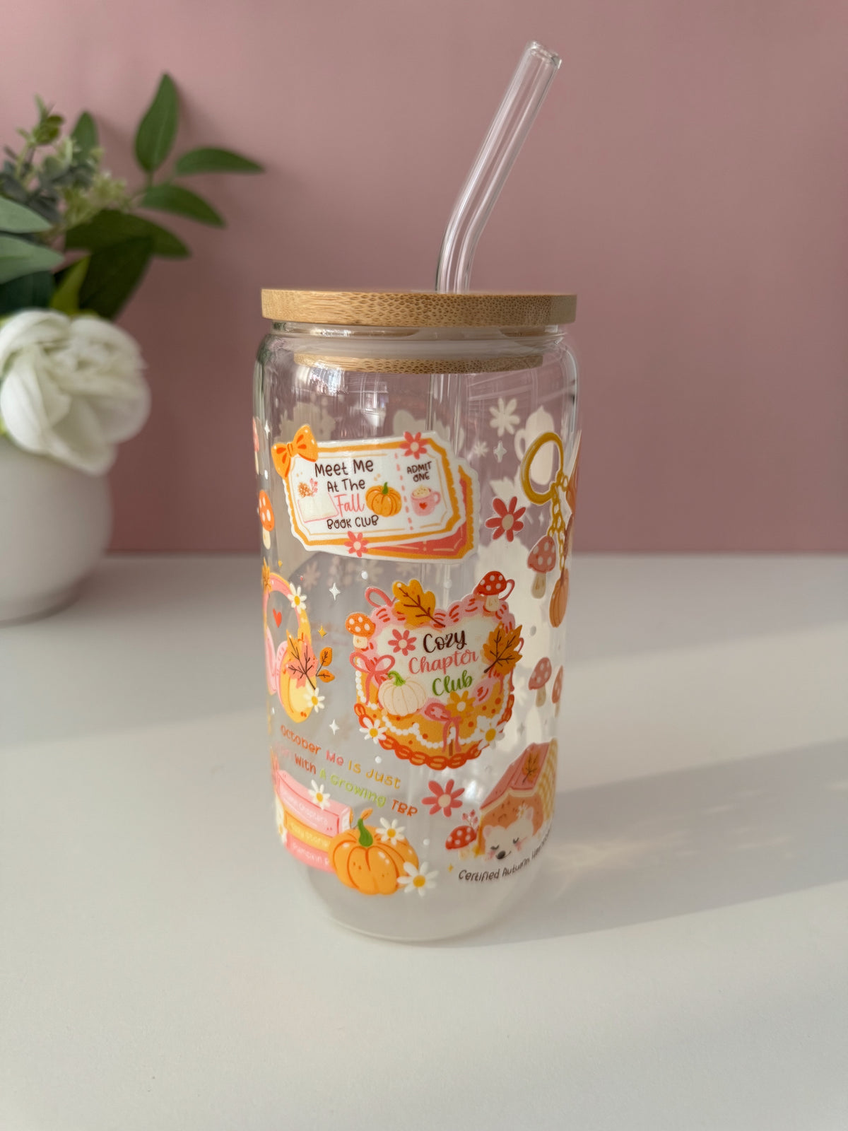 Cozy Chapters Glass Cup